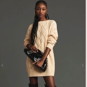 Mare Mare x Anthropologie Long-Sleeve Mini Jumper Dress Size S NWT